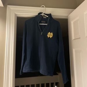 Jansport Notre Dame Quarter Zip (Fighting Irish) Navy Blue Cotton Blend Large